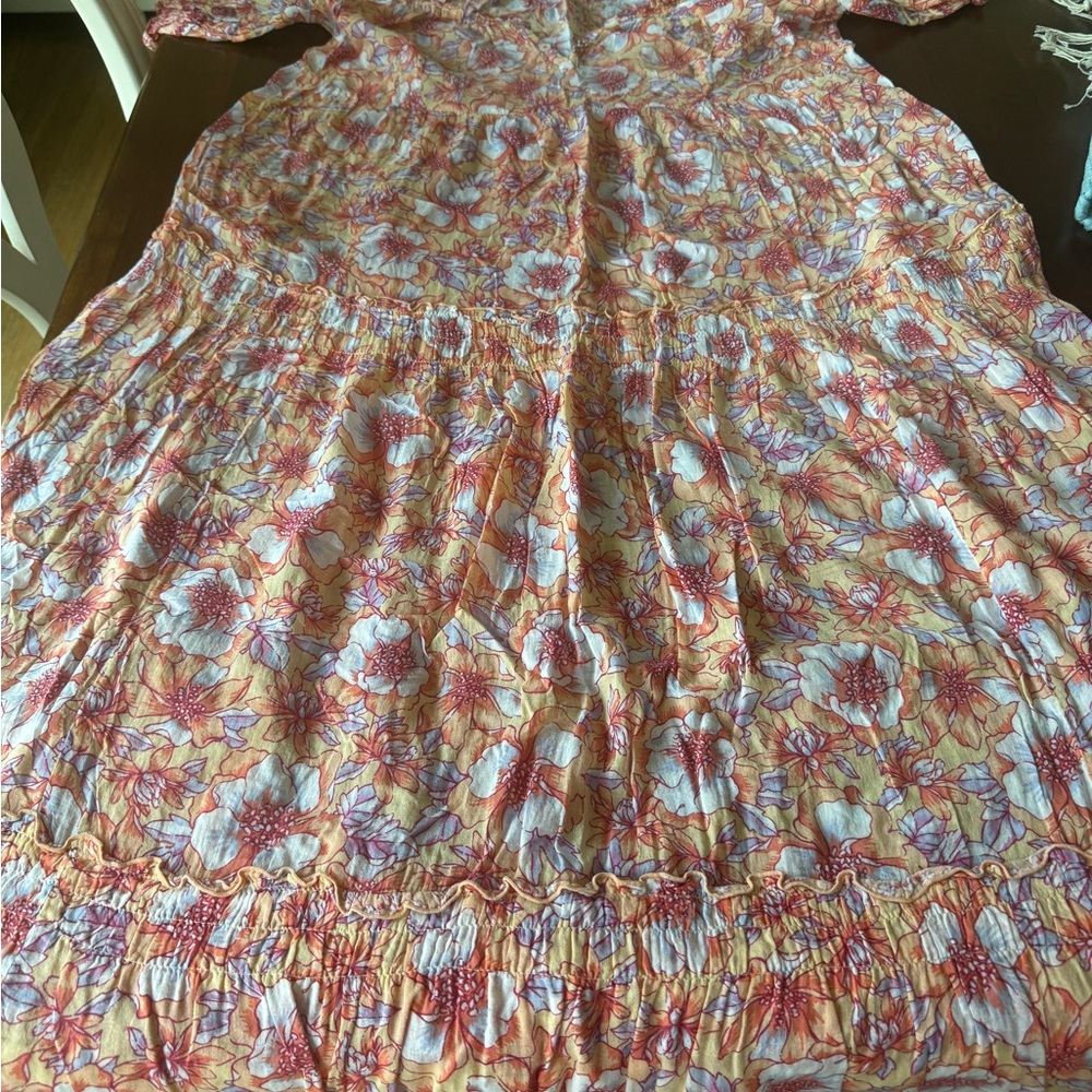 Poupette St. Barth Maxi Floral Dress in Orange and Pink